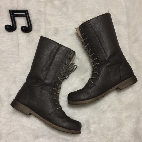 Etcetera Shoes - Faux Fur Lined Combat Boots